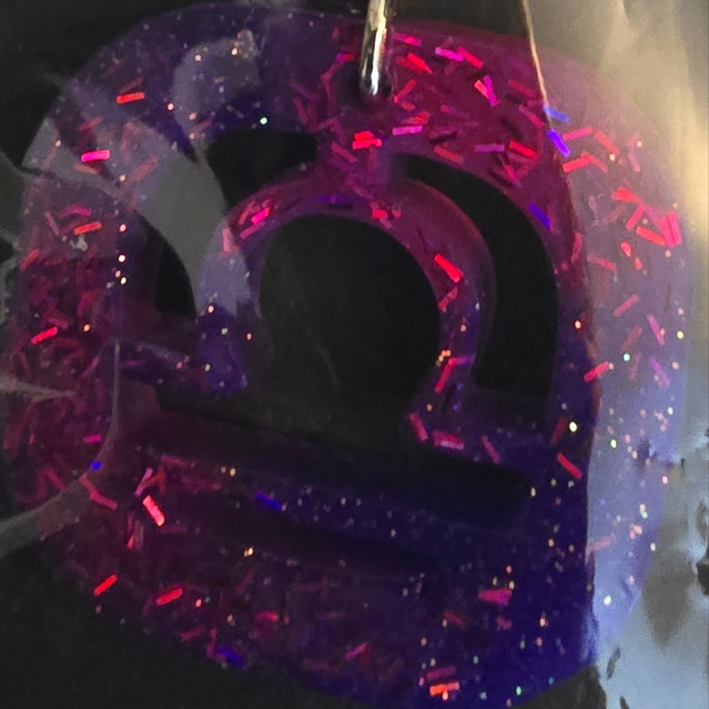 NEW! Purple and Pink Libra Zodiac Keychain!